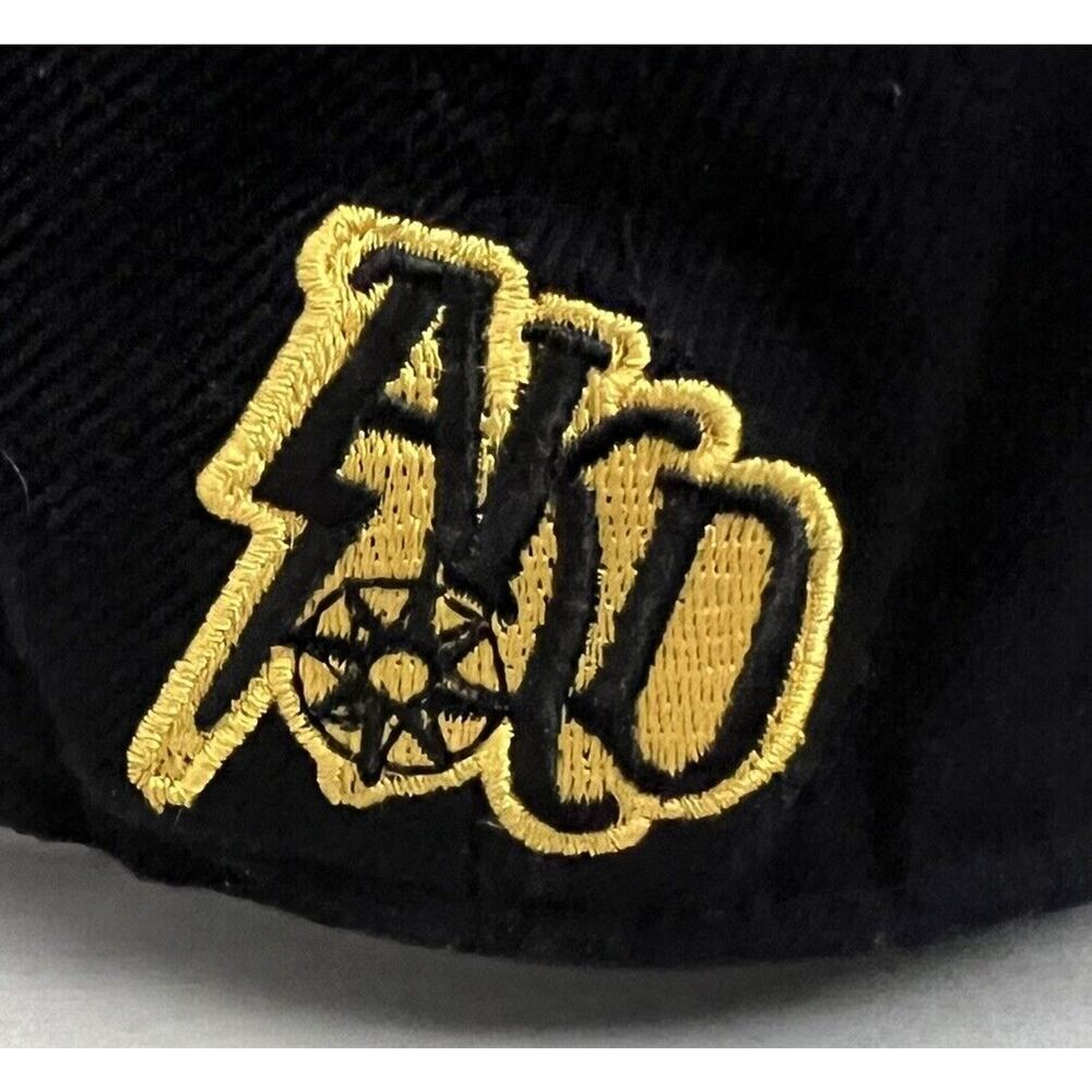 Rare Akademiks Black Hat Embroidered Storm Riders Baseball Cap Size 7 3/4 y2K - Picture 3 of 5